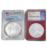 [2 Coins] 2017-2021 Silver Eagle PCGS/NGC MS70