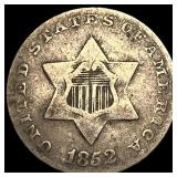 1852 Silver Three-Cent Piece LIGHTLY CIRCULATED