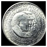 1954-S Silver Half Dollar Booker T. Washington/Car