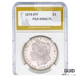 1878 8TF Morgan Silver Dollar PGA MS66 PL
