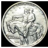 1925 Silver Stone Mountain Half Dollar NEARLY  UN