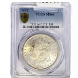 1882 Morgan Silver Dollar PCGS MS66