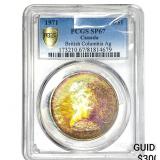 1971 Canada Silver 1 Dollar Toned Obverse PCGS SP6