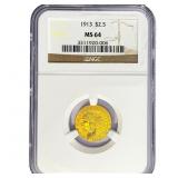 1913 $2.50 Gold Quarter Eagle NGC MS64