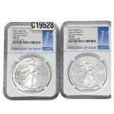 [2 Coins] 2021 Silver Eagle NGC MS70