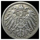 1898 German Empire Nickel 5 Pfennig CHOICE BU