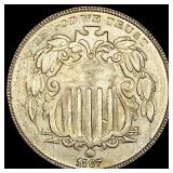 1867 Shield Nickel CHOICE BU