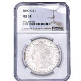 1880-S Morgan Silver Dollar NGC MS64