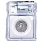 1917 Standing Liberty Quarter ICG AU53