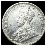 1933 British India George V Silver Half Rupee CLOS