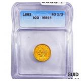 1853 $2.50 Gold Quarter Eagle ICG MS64