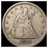 1875-S Silver Twenty Cents NEARLY  UNCIRCULATED