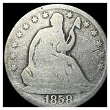 1858 Silver Half Dollar (Seated Liberty) NICELY CI