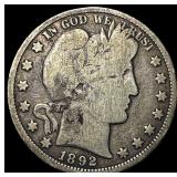 1892 Silver Half Dollar (Barber) NICELY CIRCULATED
