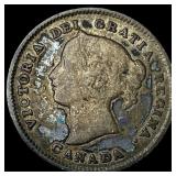 1886 Canada Silver 5 Cents - Victoria NEARLY UNCIR