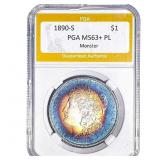 1890-S Morgan Silver Dollar PGA MS63+ PL Monster