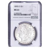 1890-O Morgan Silver Dollar NGC MS63