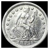 1853 Arrows Seated Liberty Dime CLOSELY UNCIRCULAT