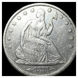 1873 Arrows Seated Liberty Half Dollar NEARLY UNCI