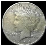 1924-S Silver Peace Dollar ABOUT UNCIRCULATED