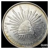 1899 Mexico Silver 1 Peso NEARLY UNCIRCULATED