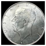 1938 Sweden Silver 2 Kroner UNCIRCULATED