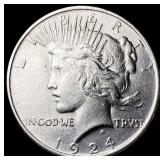 1924 Silver Peace Dollar CLOSELY UNCIRCULATED