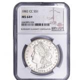 1882-CC Morgan Silver Dollar NGC MS64+