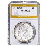 1882-O Morgan Silver Dollar PGA MS65