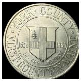1936 Silver York County Commemorative Half Dollar