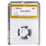1945-D Mercury Silver Dime PGA MS67+