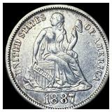 1887-S Silver Seated Liberty Dime CHOICE AU