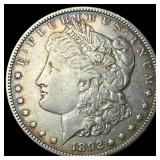 1892 Silver Morgan Dollar NEARLY UNCIRCULATED