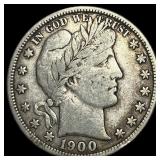 1900-S Silver Half Dollar (Barber) LIGHTLY CIRCULA