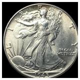 1945-S Silver Half Dollar Walking Liberty UNCIRCUL