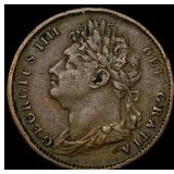 1825 Great Britain Bronze Farthing - George IV NEA