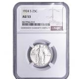1924-S Standing Liberty Quarter NGC AU53