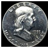 1955 Franklin Silver Half Dollar GEM PROOF