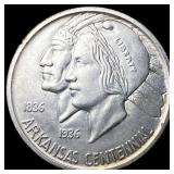 1938-S Silver Arkansas Centennial Half Dollar UNCI