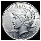 1924-S Silver Peace Dollar CLOSELY UNCIRCULATED