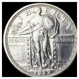 1917-D Silver Standing Liberty Quarter CHOICE AU