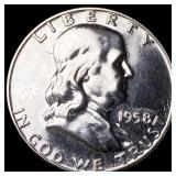 1958 Franklin Silver Half Dollar GEM PROOF