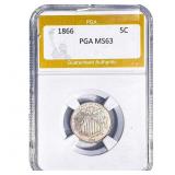 1866 Shield Nickel PGA MS63
