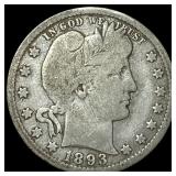 1893 Silver Barber Quarter NICELY CIRCULATED