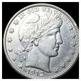 1912-D Silver Barber Half Dollar CLOSELY UNCIRCULA