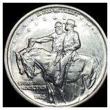 1925 Silver Stone Mountain Half Dollar CHOICE BU
