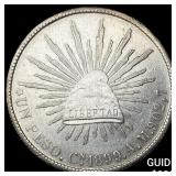 1899 Mexico Silver 1 Peso NEARLY UNCIRCULATED