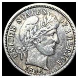 1894-O Silver Barber Dime NEARLY UNCIRCULATED