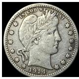 1914-D Silver Barber Quarter ABOUT UNCIRCULATED