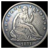 1871-S Silver Half Dollar NEARLY UNCIRCULATED